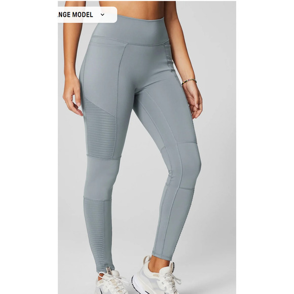 NWT Fabletics Moto Motion 365+ Gray Stormcloud Full Length Leggings Size Large - Picture 4 of 5